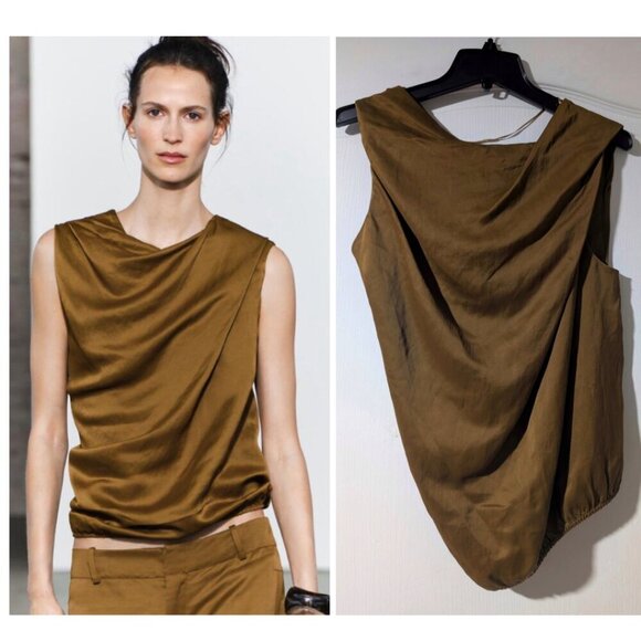 NWT Zara | Zara Woman Draped Satin Top - Picture 1 of 11